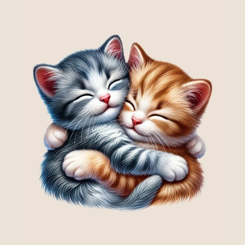 Deux chatons câlins dans une étreinte affectueuse