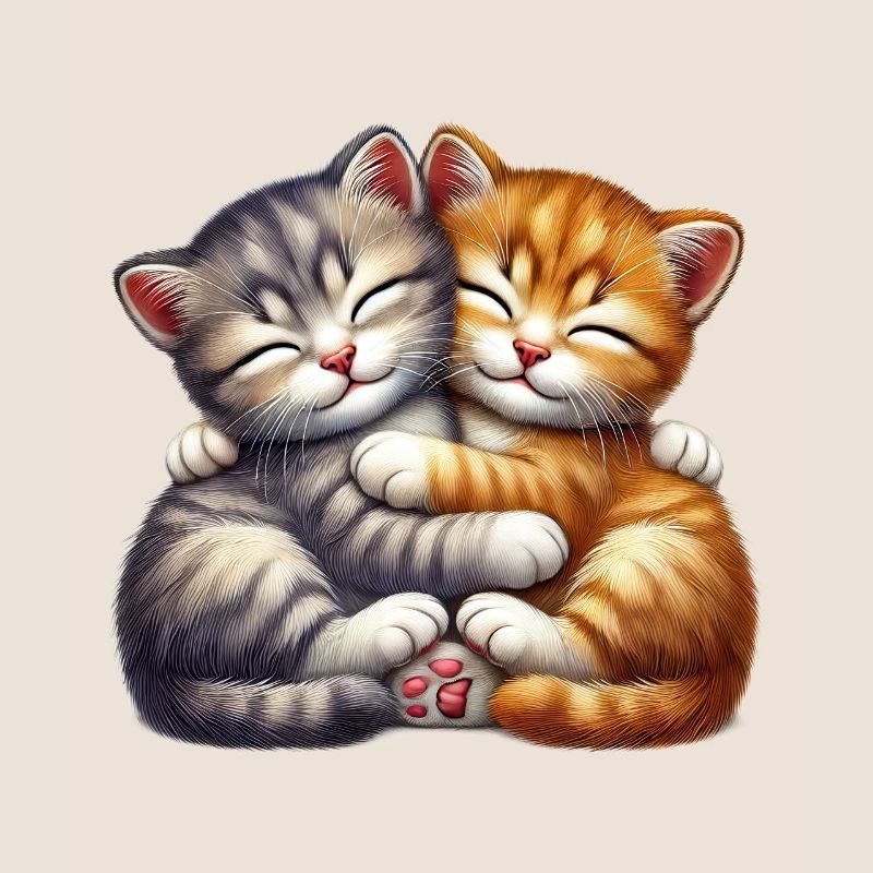 Deux chatons câlins dans une étreinte affectueuse