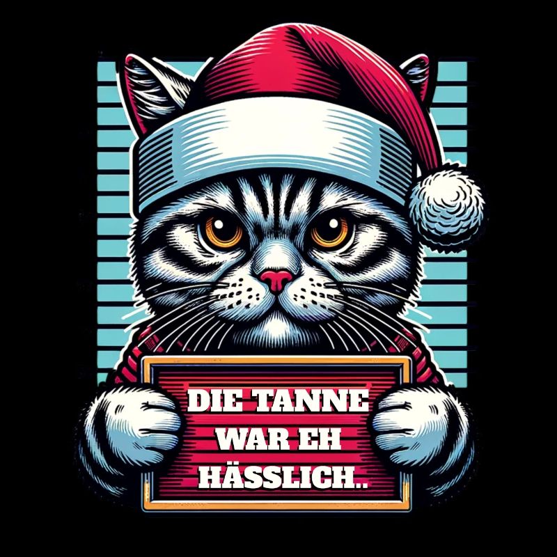 Père Noël Drôle de chats Noël