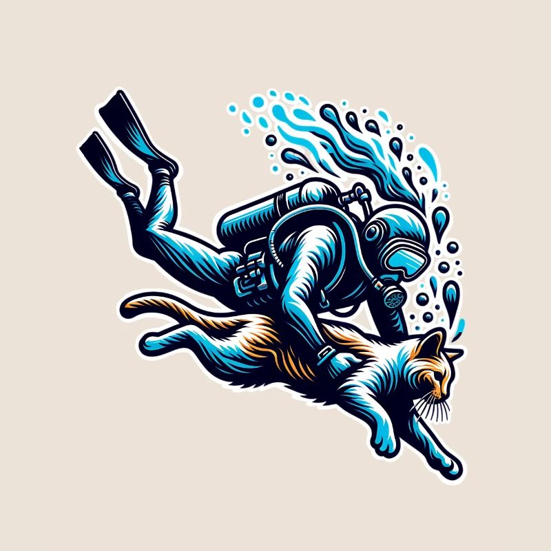 Plongée Plongeur Chat