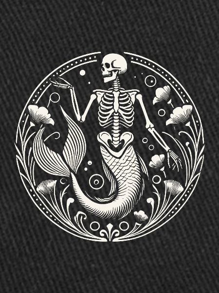 Mystical Skeleton Mermaid Art