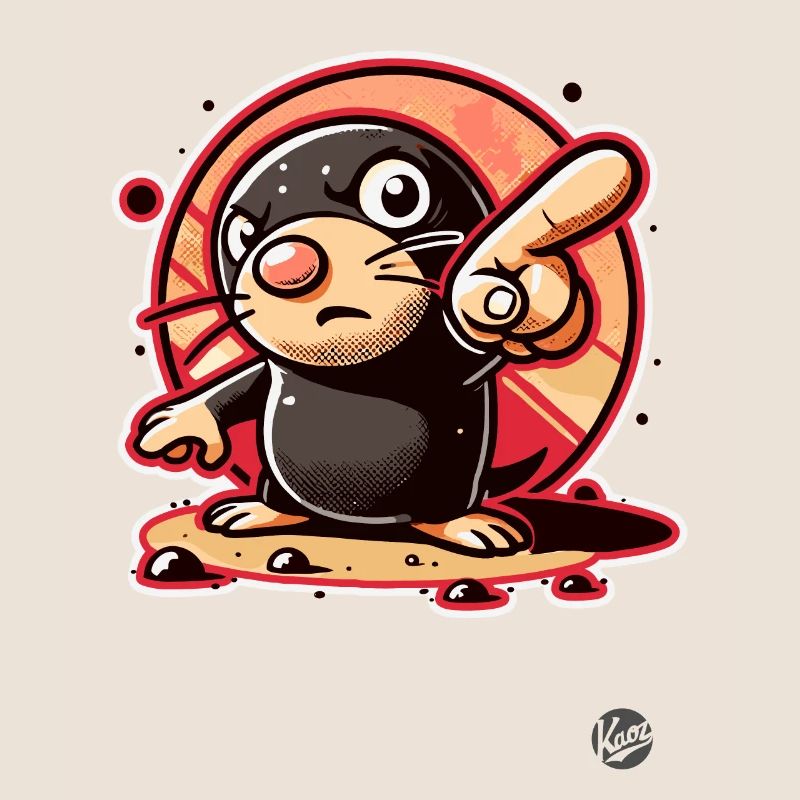 Funny mole pointing with finger