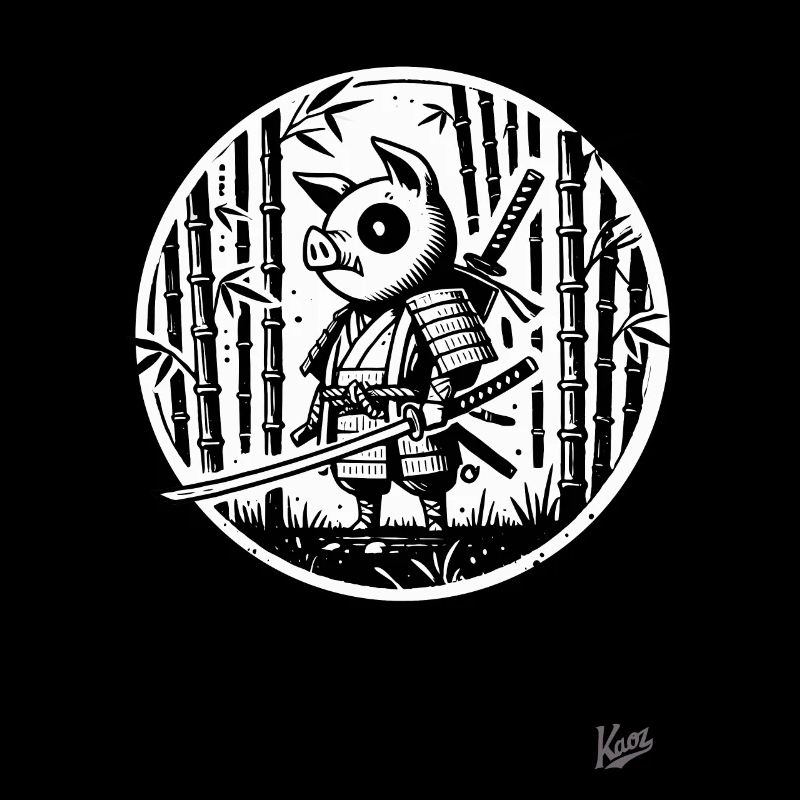 Im Bambus-Wald, ein Samurai-Schwein