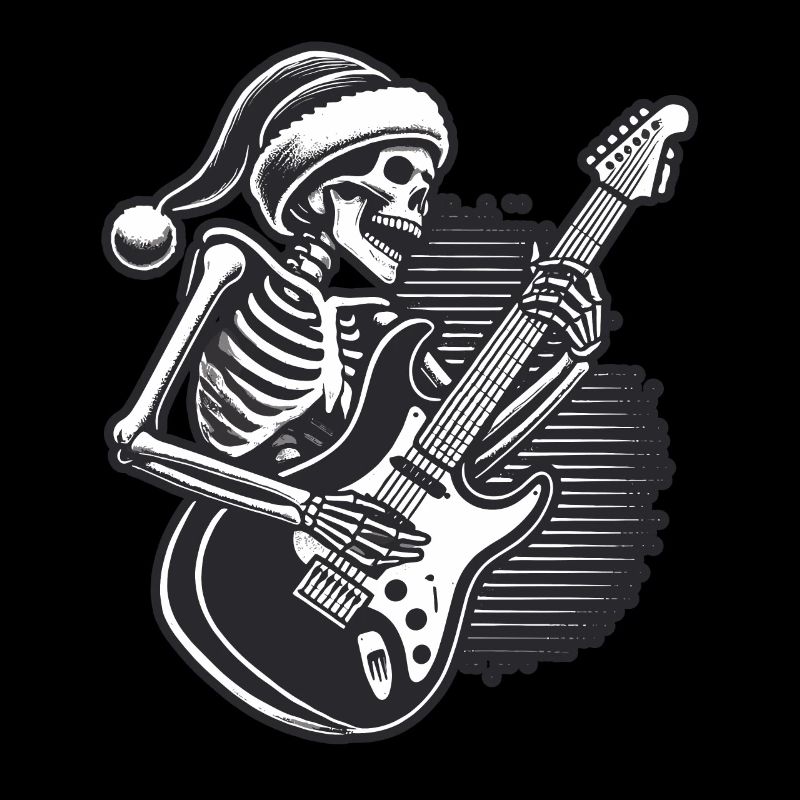 Skeleton Noël Guitariste de Rock