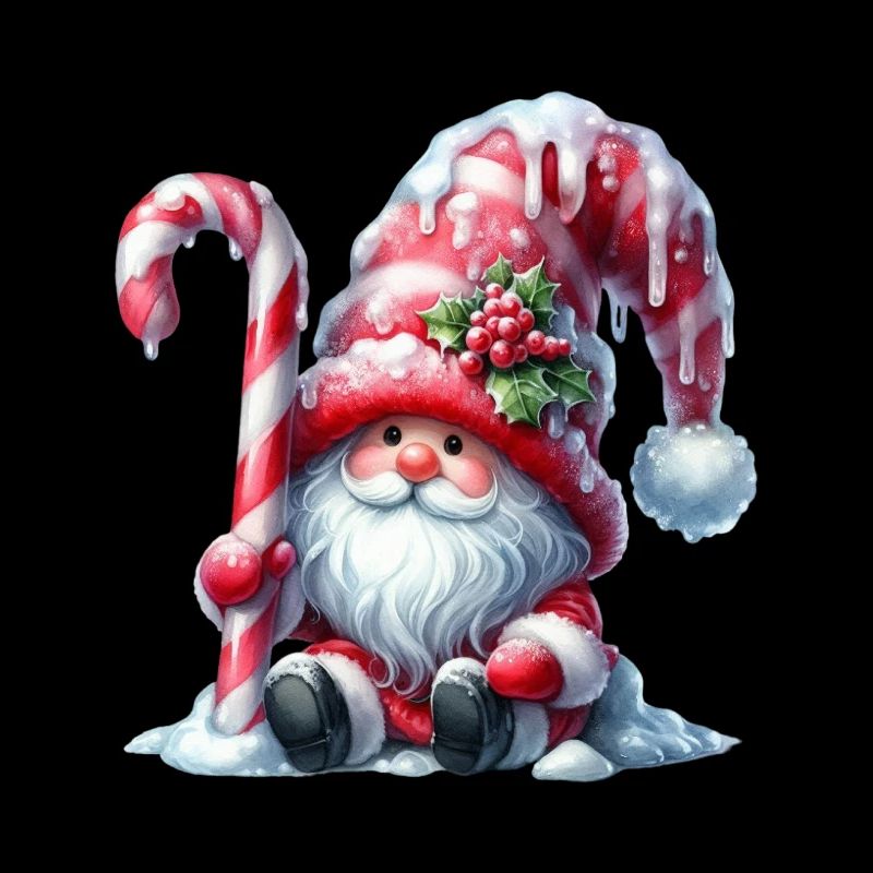 Gnome de Noël avec canne à sucre et