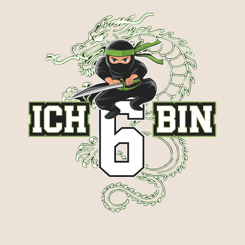 Ich Bin 6 Ninja Geburtstagsshirt