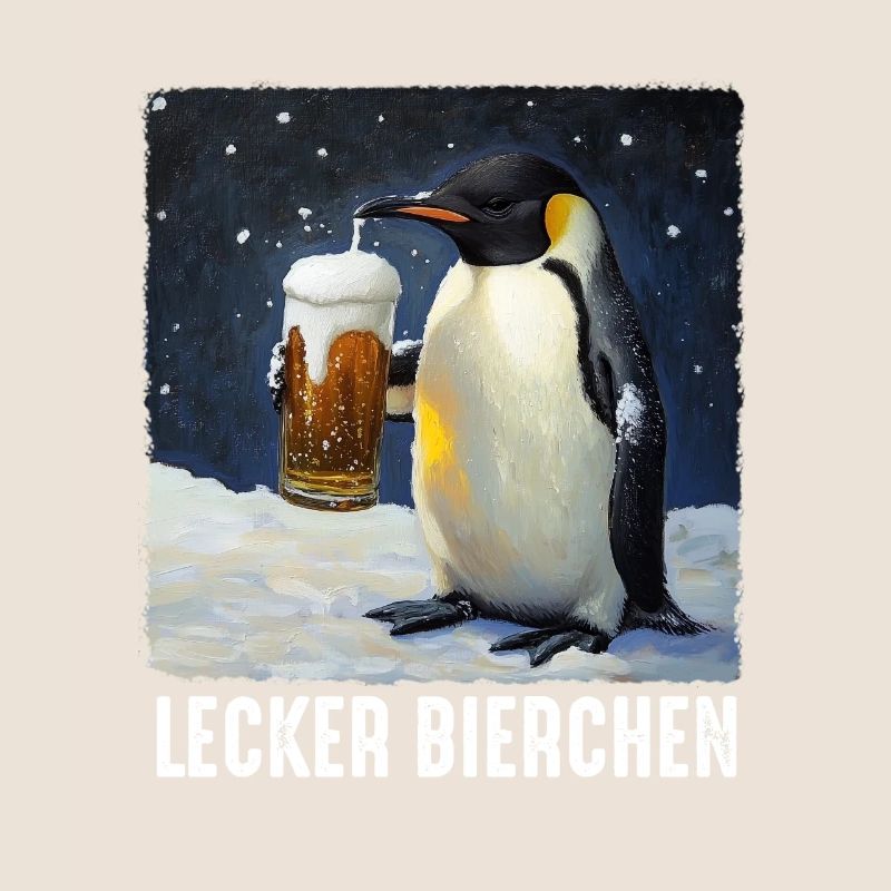 Lecker Bierchen Pinguin mit Bier Bierliebhaber
