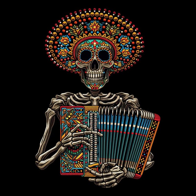 Accordéon Squelette Mexicain
