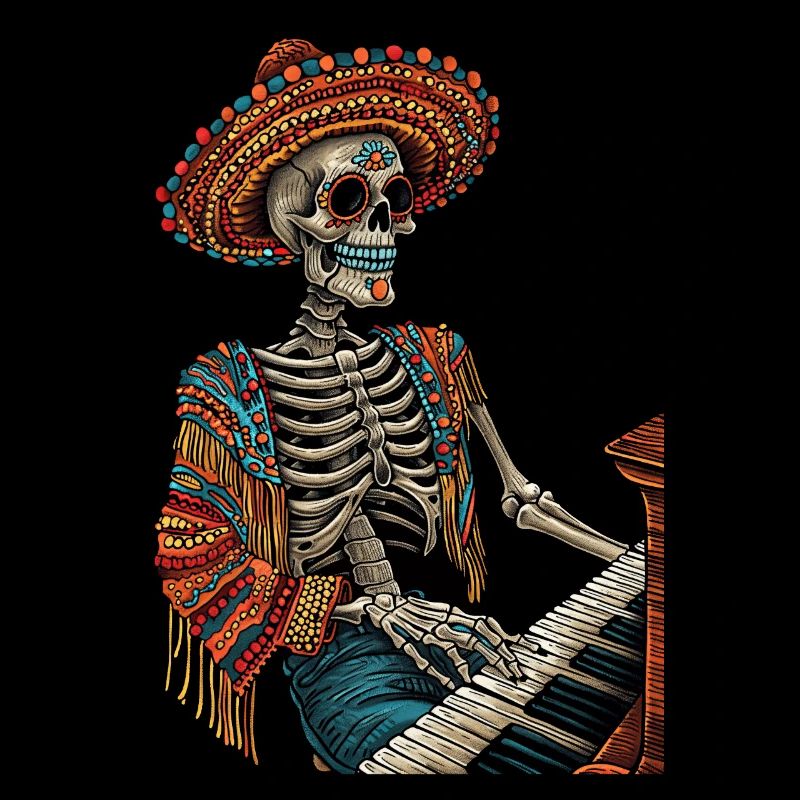 Piano Mexican Skeleton