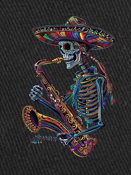 Saxophone Mexican Skeleton