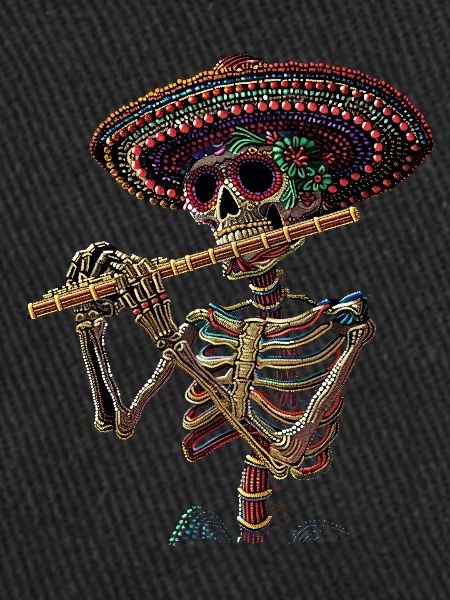 Flute Mexican Skeleton