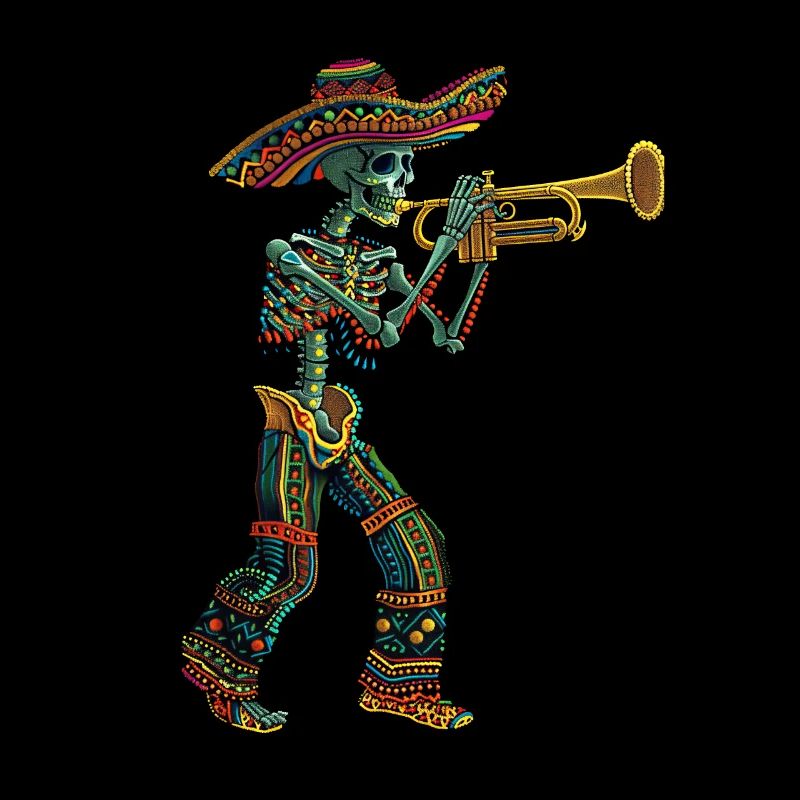 Mexican Trumpet Skeleton