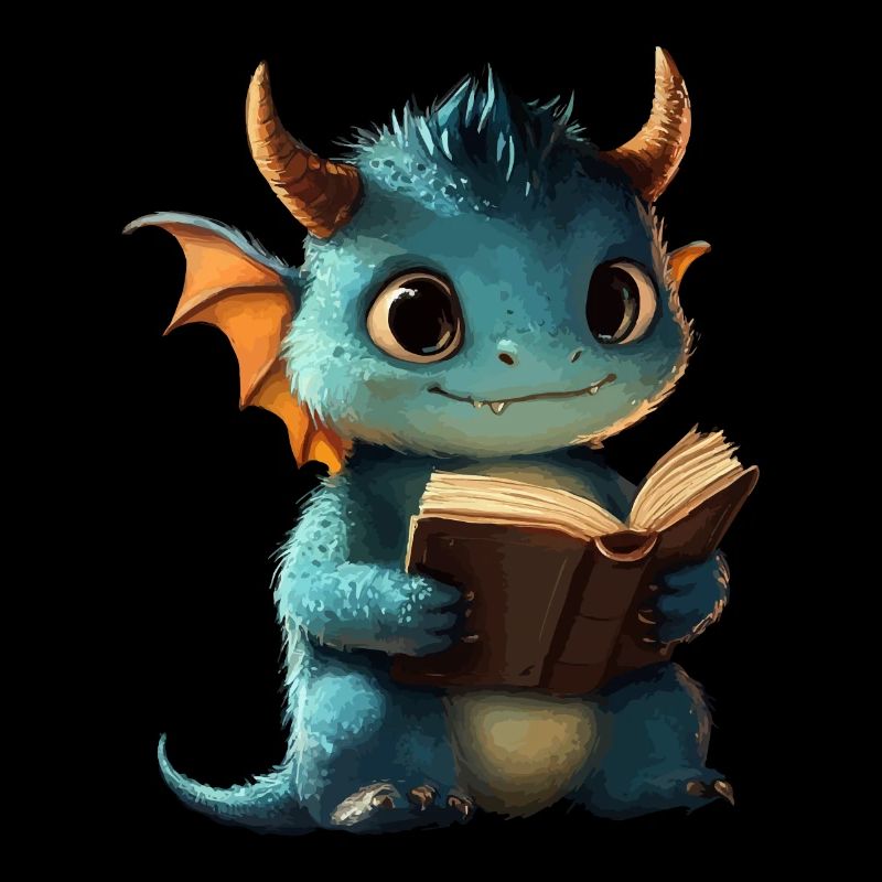 Cute Blue Dragon – Magic for Book Fans