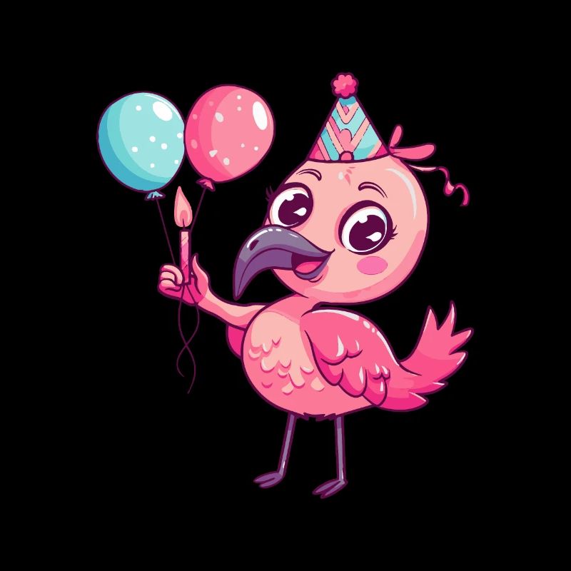 Flamingo Geburtstag Comic Niedlich
