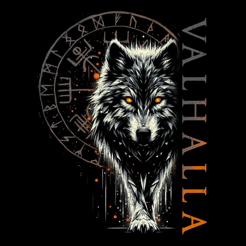 Valhalla Wolf Norse Gods Viking Compass