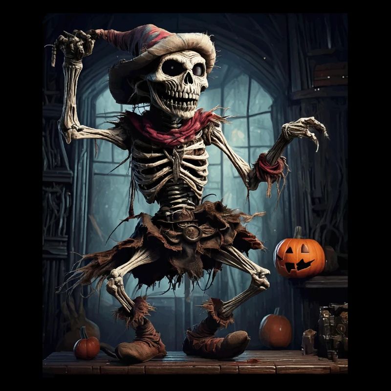 Troll-Vogelscheuche in einem Spukhaus, Halloween