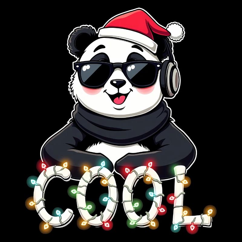 cool panda christmas