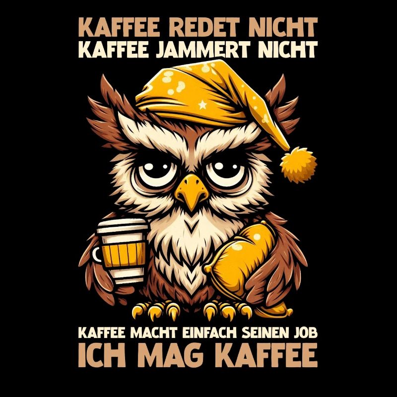Coffee Doesn't Talk Owl Coffee Drinker Sarcasm