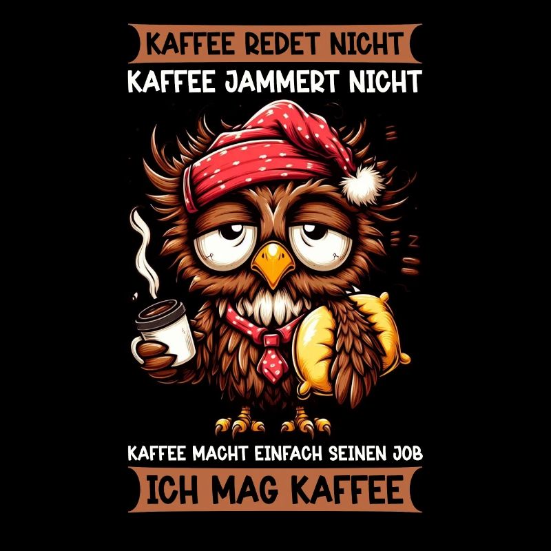 Coffee Doesn't Talk Owl Coffee Drinker Sarcasm