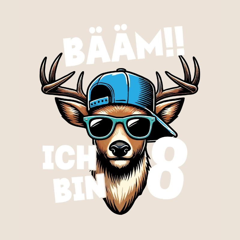 BÄÄM Ich Bin 8 Geburtstag Hirsch Geburtstagsdeko