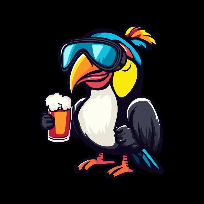 Tukan Vogel Ski Bier