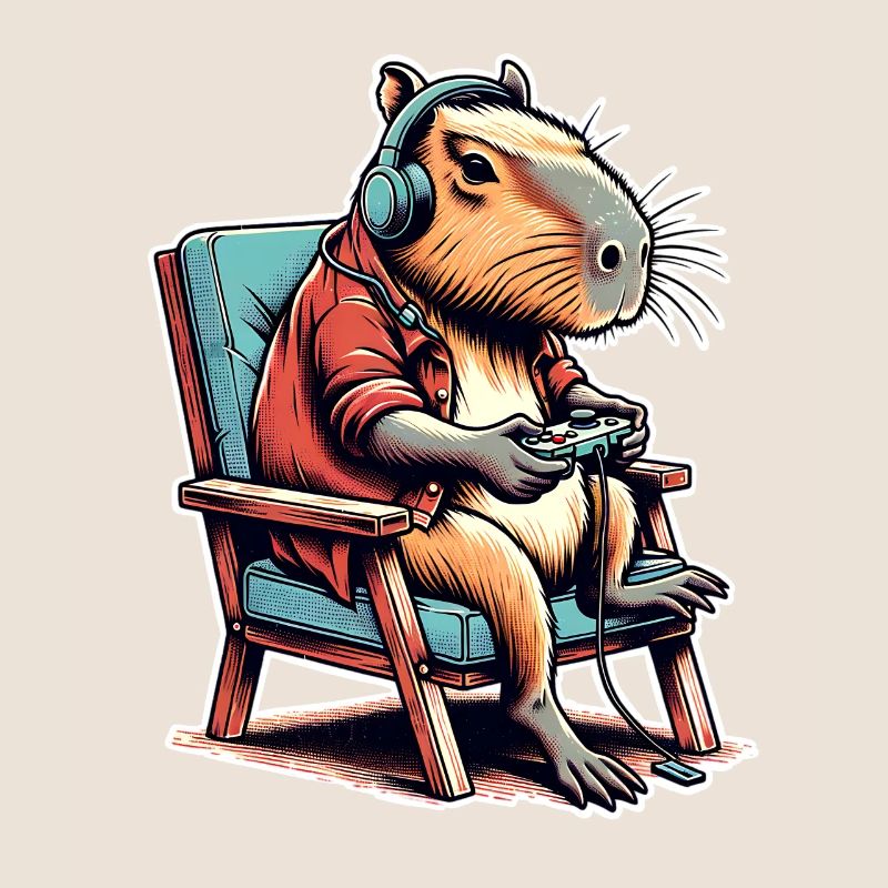 Capybara Gaming Nerd