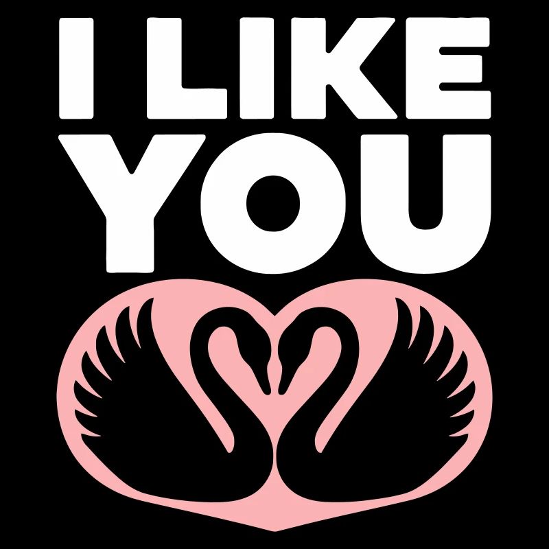 Romantisches Schwanenpaar mit I Like You