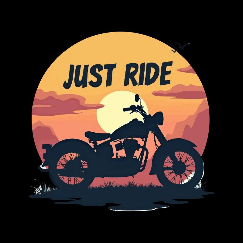 Just Ride Motorrad. Vintage sunset.