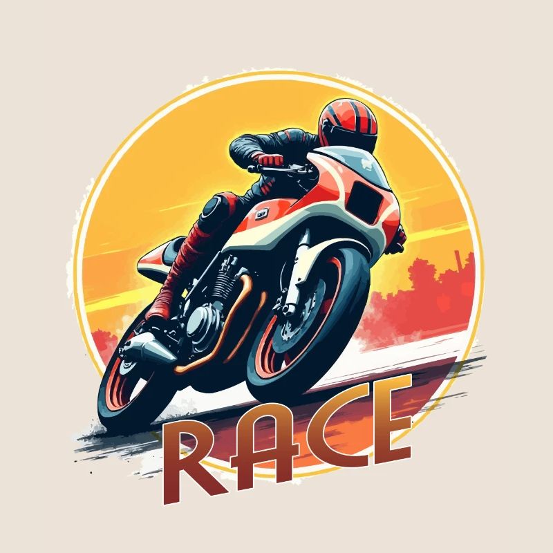 Motorcycle. Bikers in retro look. Run.