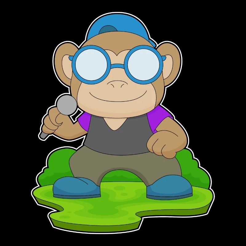 Monkey Singer Microphone Musique