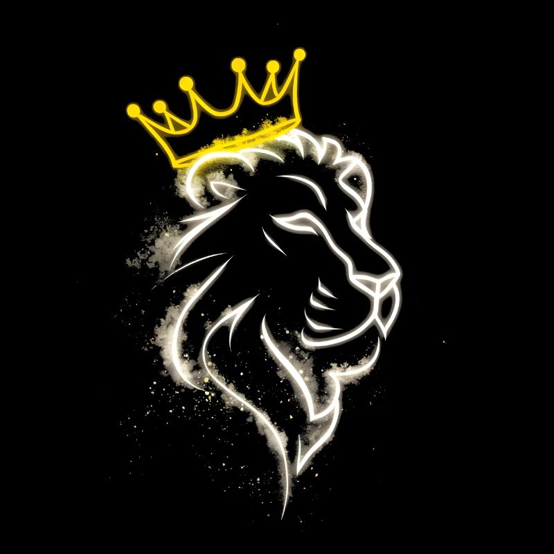 Lion Lignes Blanches Avec Couronne