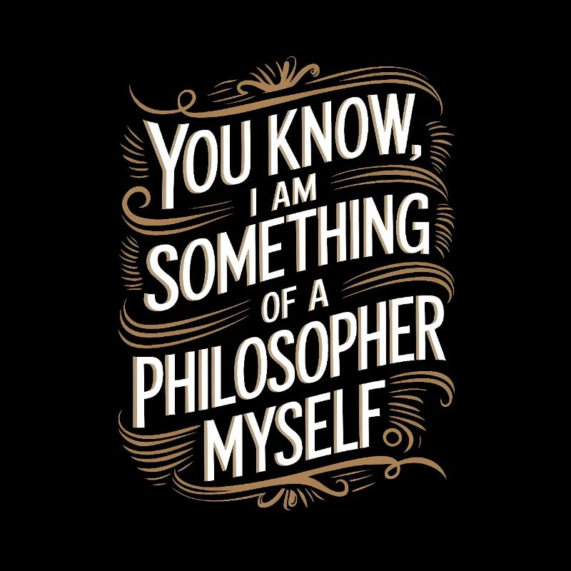 Vous savez, je suis moi-même un peu philosophe