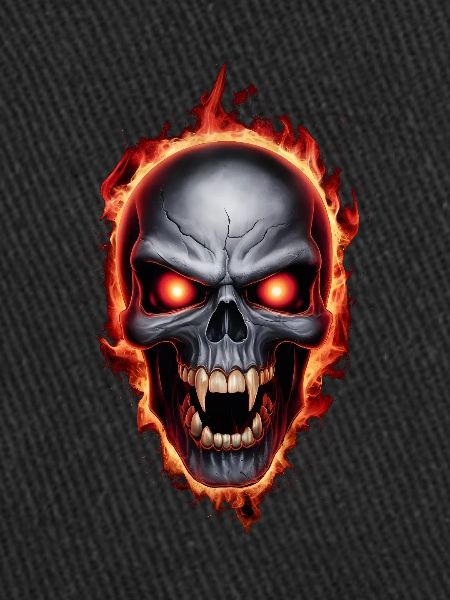 vampire burning skull