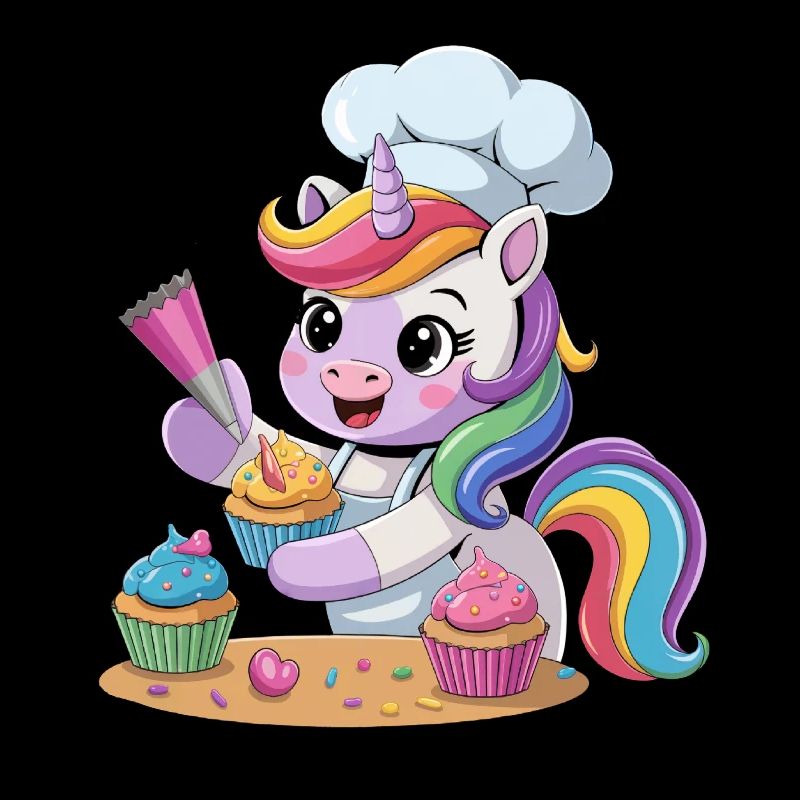 Cute Unicorn Baker Rainbow Baking Cupcake Gifts