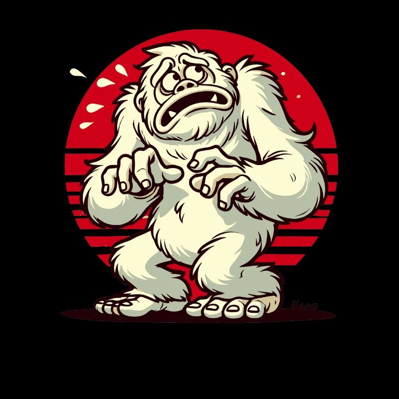 Effrayé drôle Yéti Bigfoot effrayé