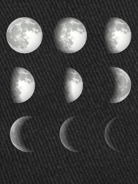 Moon phases space