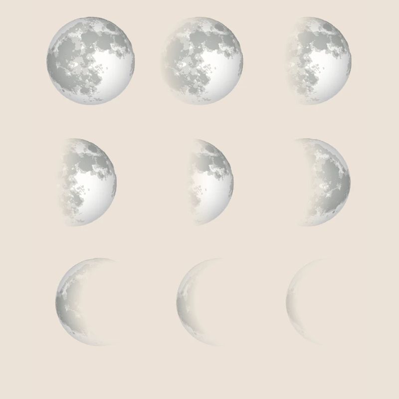 Moon phases space
