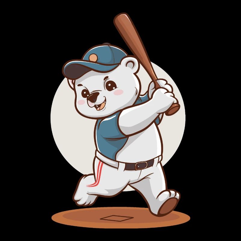 Cute Baseball Bear Drawing
