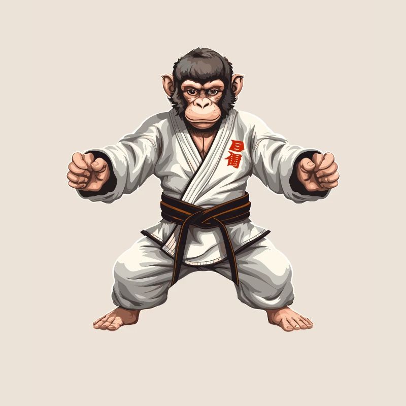 Karate Judo Affe Schimpanse Kampfsport