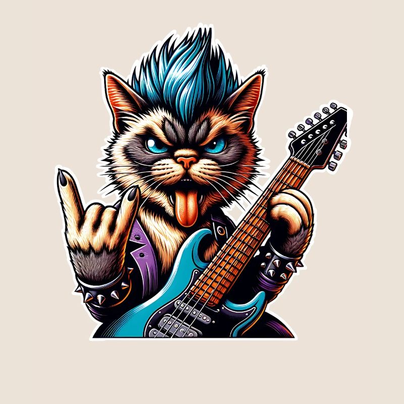 Cat Guitariste de Rock and Roll