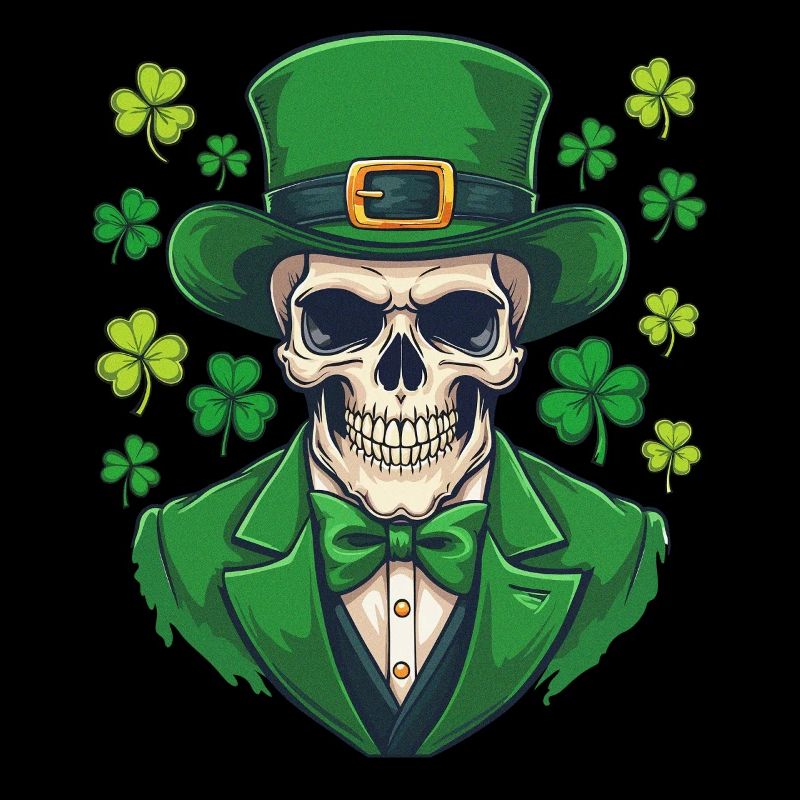 Squelette de la Saint-Patrick en costume