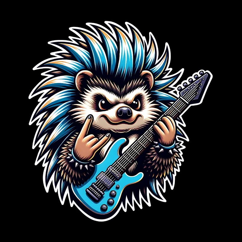 Hedgehog Guitariste de rock and roll