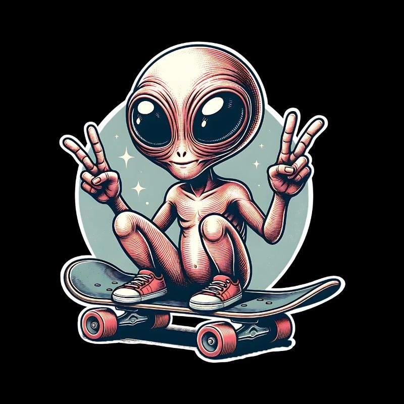Alien Skateboard Skater Skate