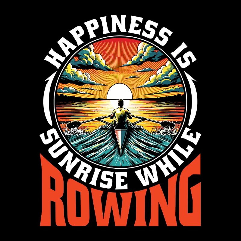 Water Rowing Happiness Is Sunrise While Paddling