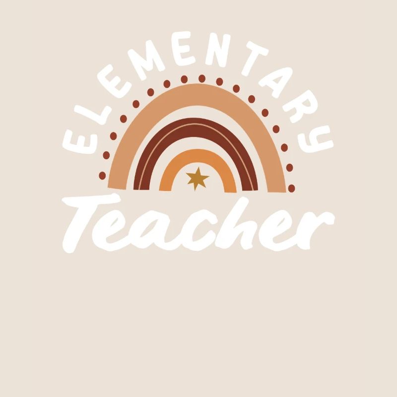 Elementary school teacher retro rainbow design