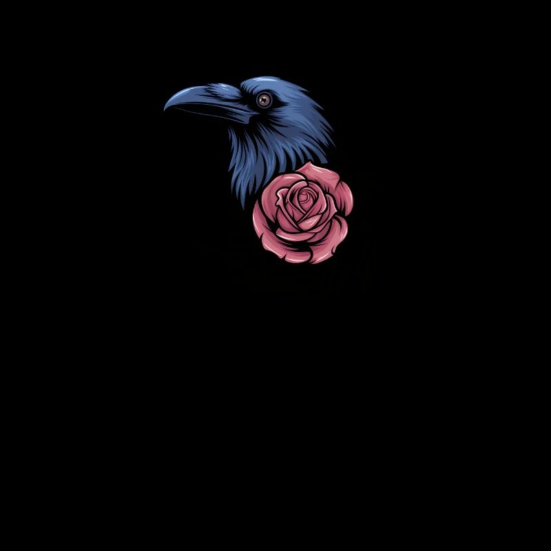 Raven's Romance: Vogel mit Rose und Stammesakzenten
