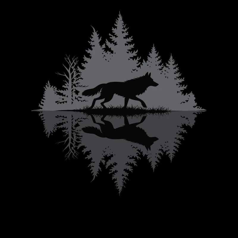 Wolf im dunklen Wald