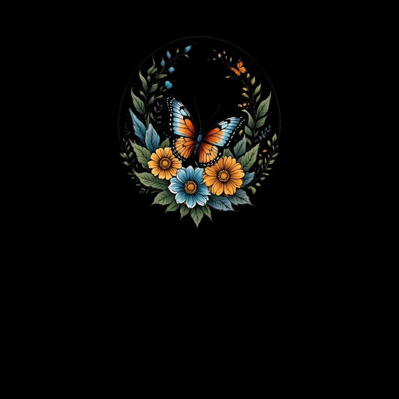 Cercle floral papillon