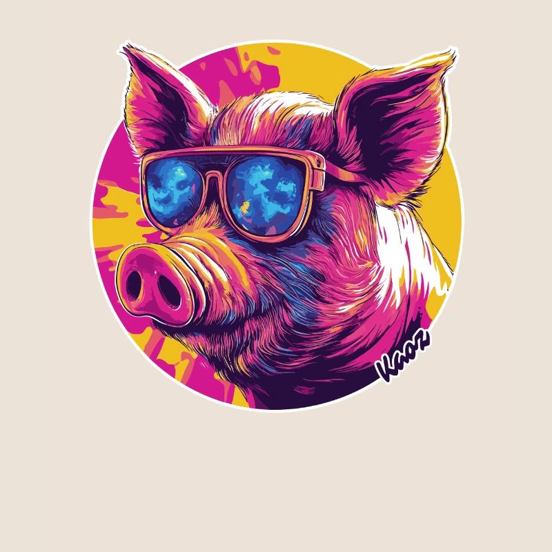 Cochon cool avec lunettes de soleil