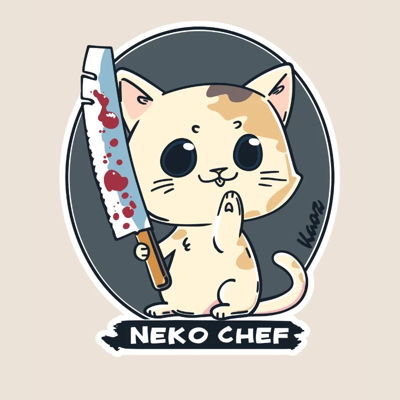 Neko Chef - Chat effronté avec couteau de chef